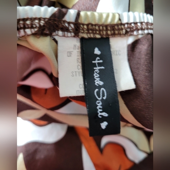 Vntg Heart Soul 90's Floral Print Satin Dress  Small Brown - Picture 6 of 14